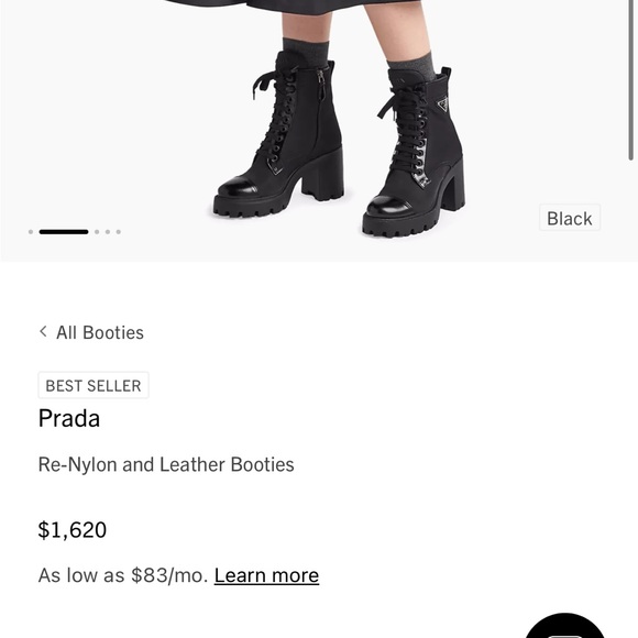 Prada re-nylon and leather combat booties size 37. Brand new in box with tags - Picture 11 of 11